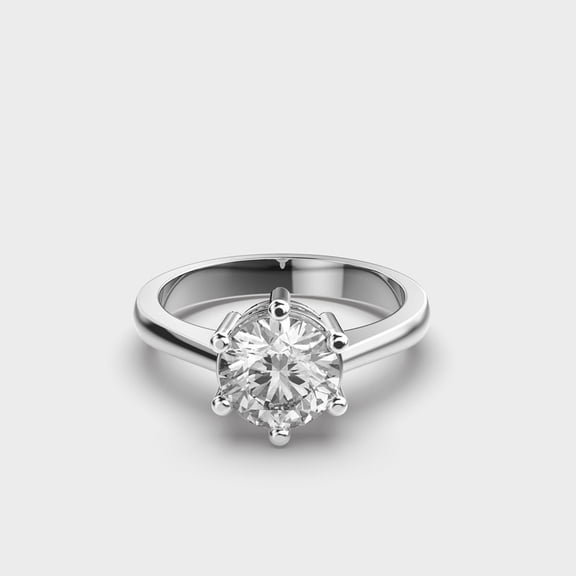 1 Carat Beautiful IGI Certified Lab Grown Diamond Engagement Ring for Women 10K White Gold | Round Cut Lab Created Solitaire Diamond Rings | Size 7 Diamond-Capitals