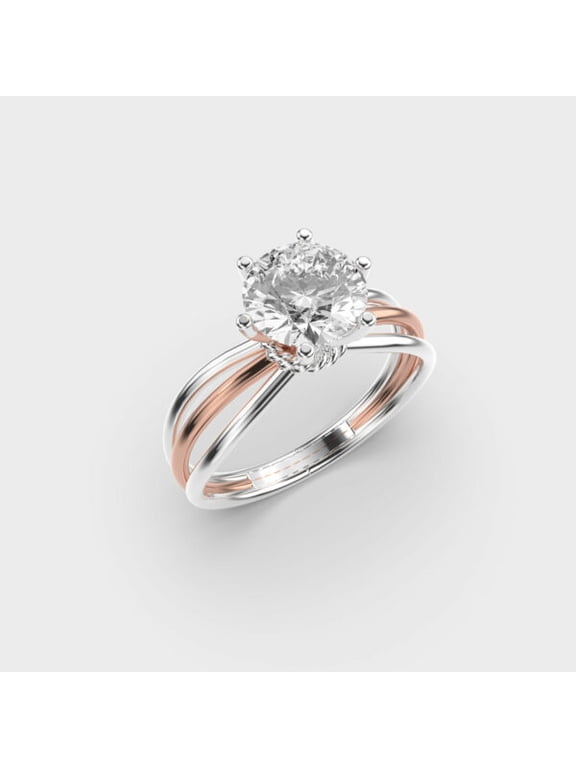 1 Carat Beautiful IGI Certified Lab Grown Diamond Engagement Ring for Women 10K White Gold | Round Cut Lab Created Solitaire Diamond Rings | Size 7 Diamond-Capitals