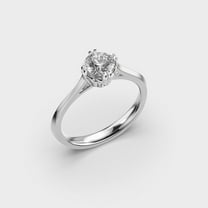 1 Carat Beautiful IGI Certified Lab Grown Diamond Engagement Ring for Women 10K White Gold | Round Cut Solitaire Diamond Rings | Size 7 Diamond-Capitals
