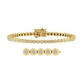 thumbnail image 1 of 1 Carat Bezel Set Diamond Bracelet in 14K Yellow Gold (7.5 Inch), 1 of 3