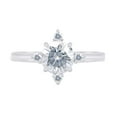 thumbnail image 1 of 1 Carat Center Round Cut Moissanite Lab Created Diamond North Star Engagement Promise Ring In 14K White Gold Over Sterling Silver(VVS1/G-H-1.10 Cttw)Ring Size-7, 1 of 5