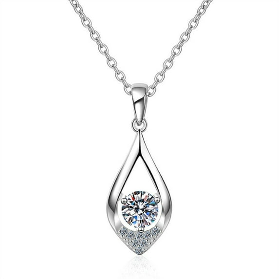 1 Carat Certified Moissanite 925 Sterling Silver Women Pendant Necklace