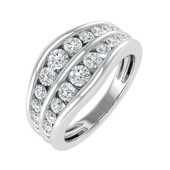 1 Carat Channel Set Diamond Wedding Band Ring in 10K White Gold (Ring Size 9.5)