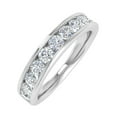 thumbnail image 1 of 1 Carat Channel Set Diamond Wedding Band Ring in 14K White Gold - IGI Certified (Ring Size 7.5), 1 of 7