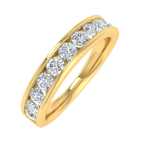 1 Carat Channel Set Diamond Wedding Band Ring in 14K Yellow Gold (Ring Size 8.75)