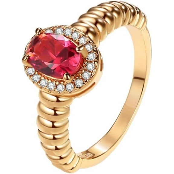 1 Carat Created Red Ruby Rings for Women Halo Engagement Rings for Women Gold Sterling Silver Rings for Women Oval Cut Promise Rings for Her Elegant Red Gemstone Rings