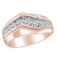 thumbnail image 1 of AFFY 1 Carat (Cttw) Round White Natural Diamond Men's Zig Zag Engagement Wedding Band Ring In 14k Solid Rose Gold Ring Size-10.5, 1 of 3