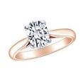 thumbnail image 1 of AFFY 1 Carat (Ctw) Oval Shape White Natural Diamond Solitaire Engagement Ring In 14k Solid Rose Gold Ring Size-5, 1 of 1