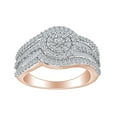 thumbnail image 1 of AFFY 1 Carat (Ctw) Round & Baguette Shape White Natural Diamond Engagement Ring In 10k Solid Rose Gold Ring Size-5, 1 of 1