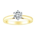 thumbnail image 1 of AFFY 1 Carat (Ctw) Round Cut White Natural Diamond 6 Prong Solitaire Engagement Ring In 14k Solid Yellow Gold Ring Size-5.5, 1 of 1