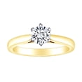 thumbnail image 1 of AFFY 1 Carat (Ctw) Round Cut White Natural Diamond 6 Prong Solitaire Engagement Ring In 14k Solid Yellow Gold Ring Size-9, 1 of 1
