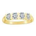 thumbnail image 1 of AFFY 1 Carat (Ctw) Round Shape White Natural Diamond 4 Stone Eternity Wedding Band Ring In 14k Solid Yellow Gold Ring Size-6.5, 1 of 1