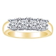 thumbnail image 1 of AFFY 1 Carat (Ctw) Round Shape White Natural Diamond Four Stone Wedding Band Ring In 14k Solid Yellow Gold Ring Size-6.5, 1 of 1