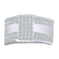 thumbnail image 1 of AFFY 1 Carat (Ctw) Round Shape White Natural Diamond Iced Out Hip Hop Band Ring In 14k Solid White Gold Ring Size-9, 1 of 1