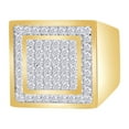 thumbnail image 1 of AFFY 1 Carat (Ctw) White Natural Diamond Hip Hop Jewelry Square Frame Band Ring In 14k Solid Yellow Gold Ring Size-11.5, 1 of 1