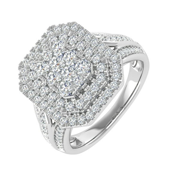 1 Carat Cushion Cut Diamond Engagement Ring in 10K White Gold (Ring Size 5.75)