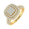 thumbnail image 1 of 1 Carat Cushion Shape Halo Diamond Engagement Ring in 10K Yellow Gold (Ring Size 5), 1 of 6