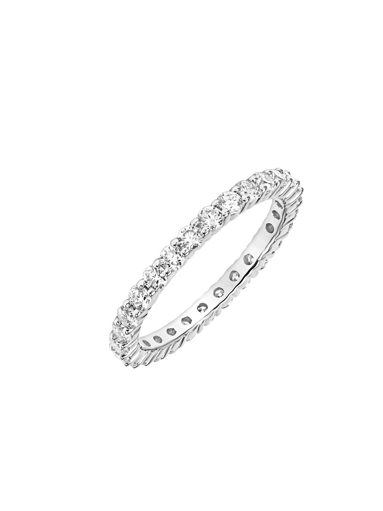 1 Carat DEW Moissanite 10K White Gold Eternity Wedding Band