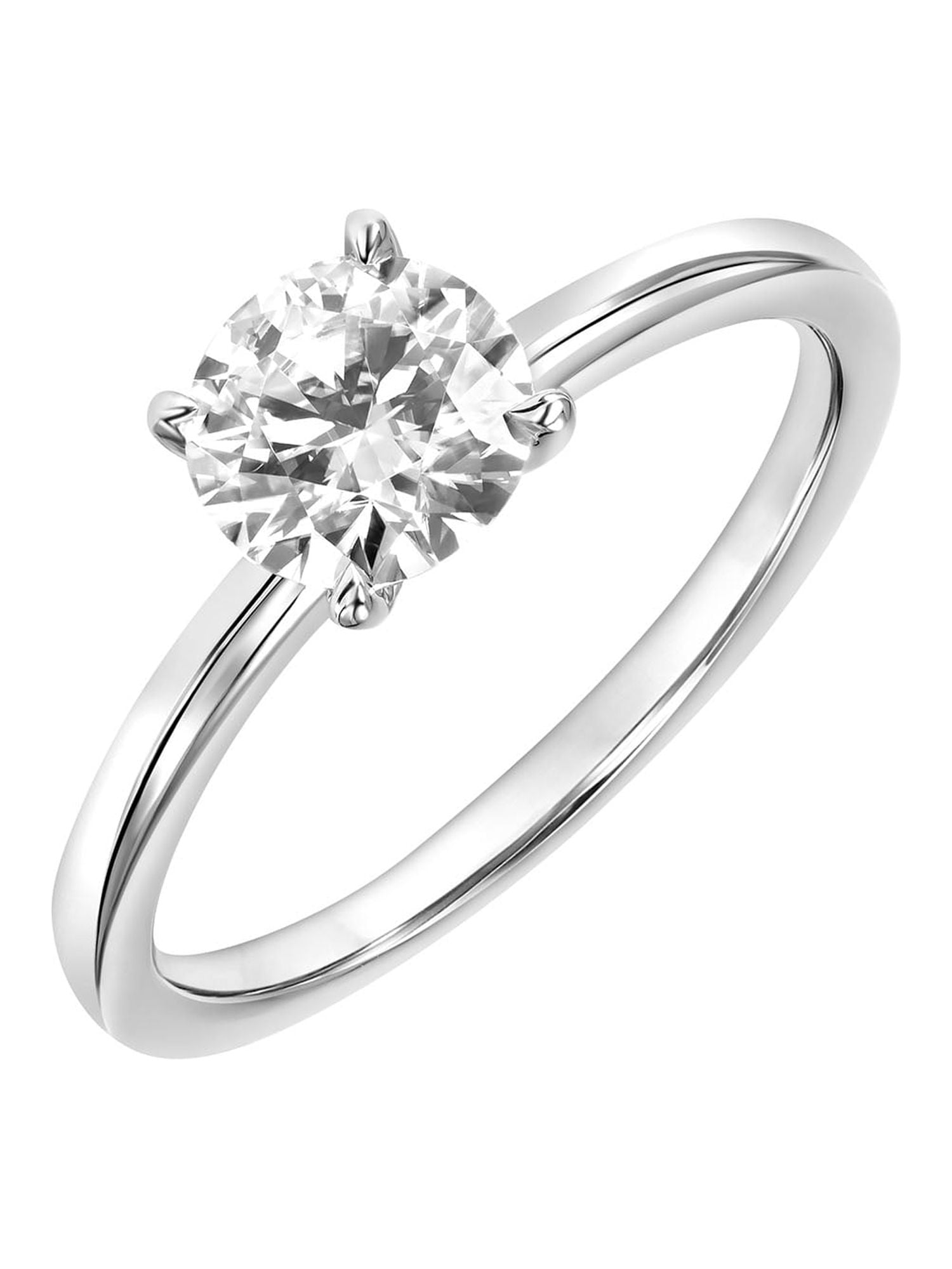 1 Carat DEW Moissanite 10K White Gold Solitaire Engagement Ring