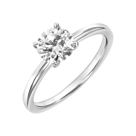1 Carat DEW Moissanite 10K White Gold Solitaire Engagement Ring