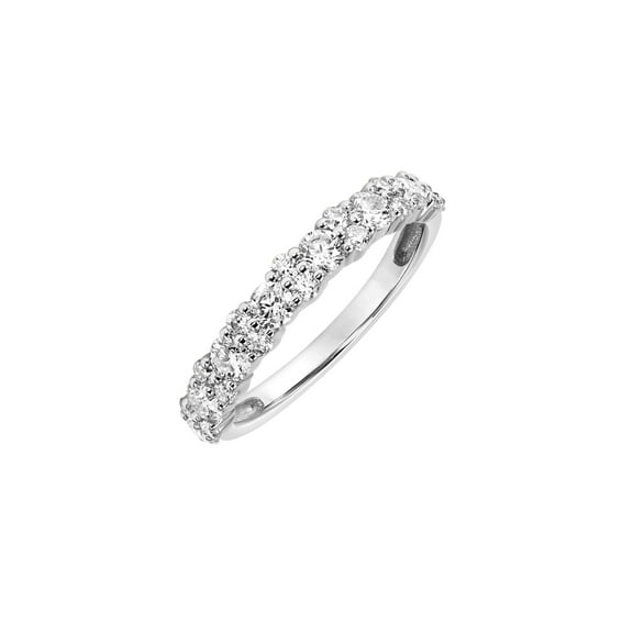 1 Carat DEW Moissanite 10k White Gold Anniversary Ring