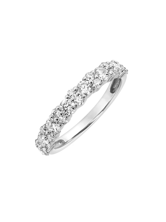 1 Carat DEW Moissanite 10k White Gold Anniversary Ring