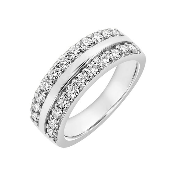 1 Carat DEW Moissanite Sterling Silver Multi-Row Anniversary Band