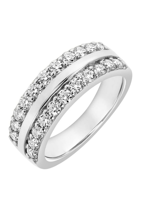 1 Carat DEW Moissanite Sterling Silver Multi-Row Anniversary Band