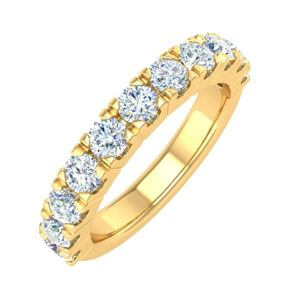 1 Carat Diaamond Wedding Band Ring in 14K Yellow Gold (Ring Size 4.25)