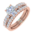 thumbnail image 1 of 1 Carat Diamond Bridal Ring Band Set in 14K Rose Gold (Ring Size 10.75), 1 of 5