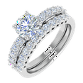 thumbnail image 1 of 1 Carat Diamond Bridal Ring Band Set in 14K White Gold (Ring Size 9), 1 of 5