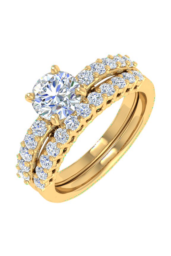1 Carat Diamond Bridal Ring Band Set in 14K Yellow Gold (Ring Size 8)