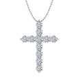 thumbnail image 1 of 1 Carat Diamond Cross Pendant Necklace in 14K White Gold (Silver Chain Included), 1 of 3