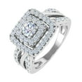 thumbnail image 1 of 1 Carat Diamond Cushion Shape Engagement Ring Band in 14K White Gold - IGI Certified (Ring Size 7.75) (I1-I2 Clarity), 1 of 4