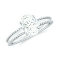 thumbnail image 1 of Rosec Jewels 1 Carat Diamond Engagement Ring (6x8mm Lab Grown Diamond, EF-VS Grade), 14K White Gold, US 6.00, 1 of 8
