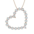 thumbnail image 1 of 1 Carat Diamond Heart Pendant Necklace in 14K Rose Gold (Silver Chain Included) (I1-I2 Clarity), 1 of 4