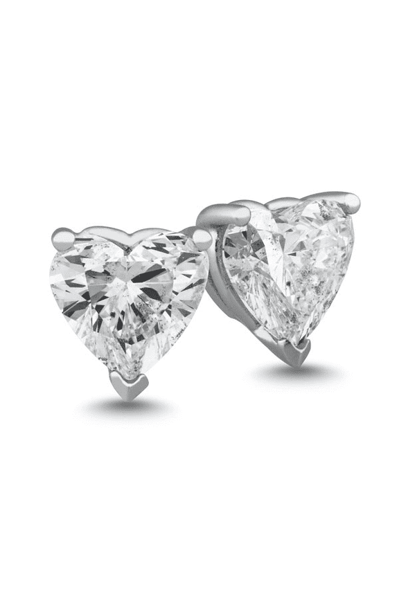1 Carat Diamond Heart Studs