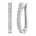 thumbnail image 1 of 1 Carat Diamond Hoop Earrings in 14K White Gold, 1 of 1