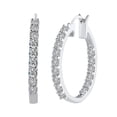 thumbnail image 1 of 1 Carat Diamond Inside Out Hoop Earrings in 10K White Gold (I1-I2 Clarity), 1 of 4