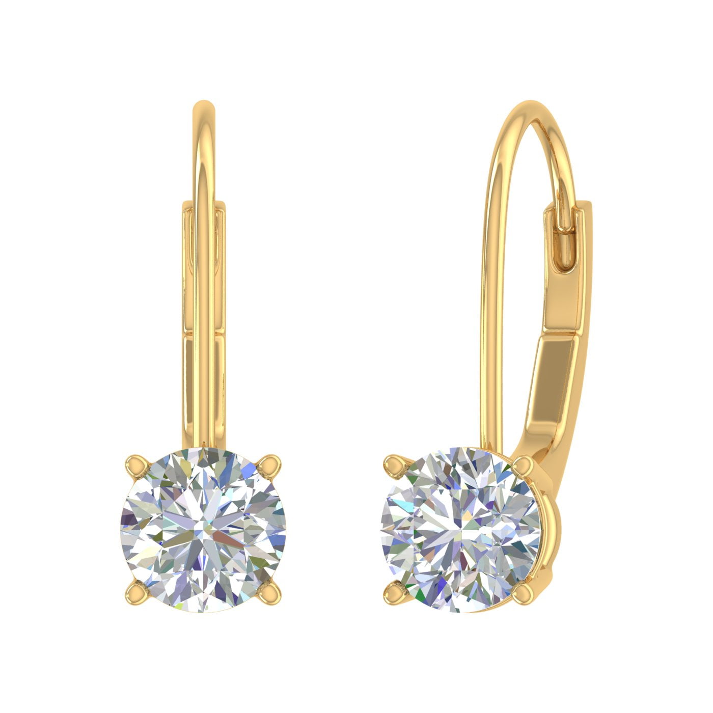 1 carat diamond leverback earrings discount