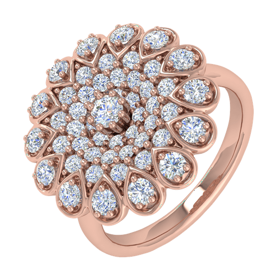 1 Carat Diamond Ring Band in 14K Rose Gold (Ring Size 4)