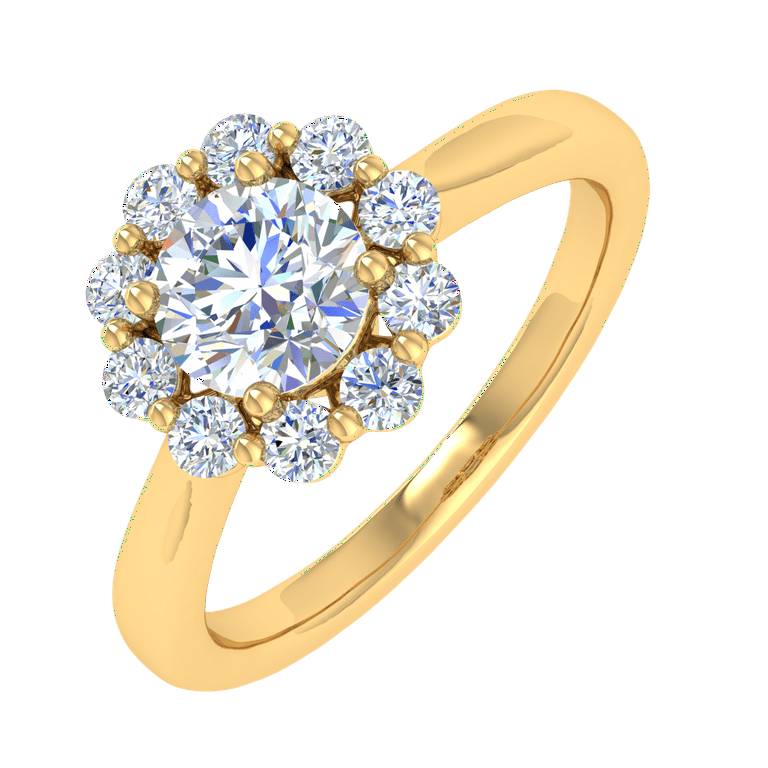 1 Carat Diamond Ring in 14K Yellow Gold Ring Size 8 Walmart