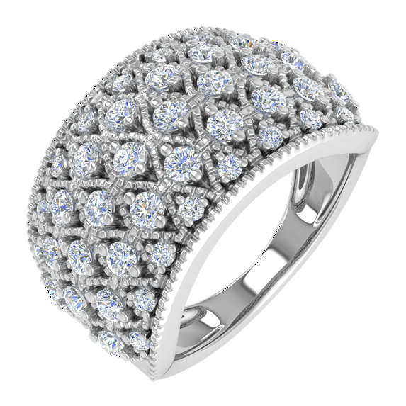 1 Carat Diamond Ring in 925 Sterling Silver (Ring Size 9.25)