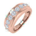 thumbnail image 1 of 1 Carat Diamond Unisex Wedding Band Ring in 14K Rose Gold (Ring Size 5.25), 1 of 5