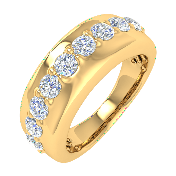 1 Carat Diamond Unisex Wedding Band Ring in 14K Yellow Gold (Ring Size 14)
