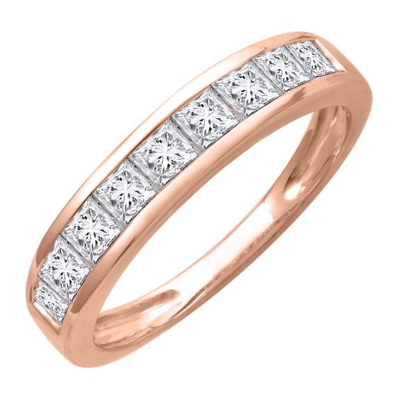 1 Carat Diamond Wedding Band Ring in 10K Rose Gold (Ring Size 10)