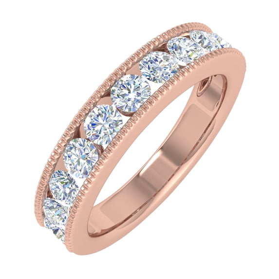 1 Carat Diamond Wedding Band Ring in 10K Rose Gold (Ring Size 7)