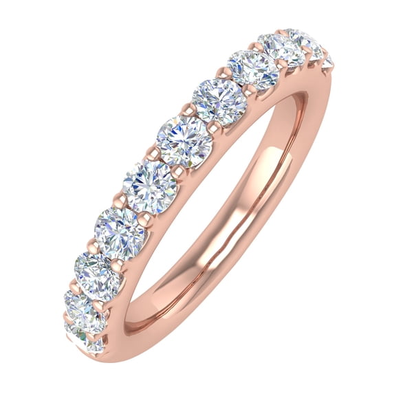 1 Carat Diamond Wedding Band Ring in 14K Rose Gold (Ring Size 4.75) - IGI Certified