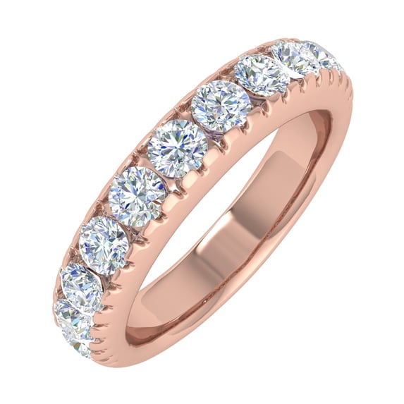 1 Carat Diamond Wedding Band Ring in 14K Rose Gold (Ring Size 8.75) - IGI Certified