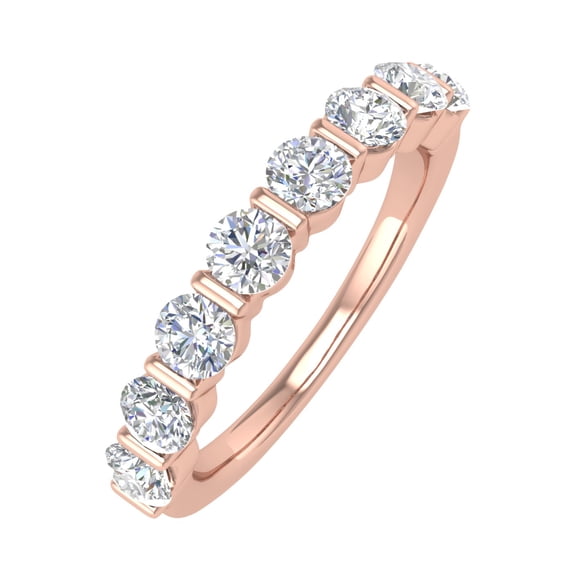 1 Carat Diamond Wedding Band Ring in 14K Rose Gold (Ring Size 9.25) - IGI Certified